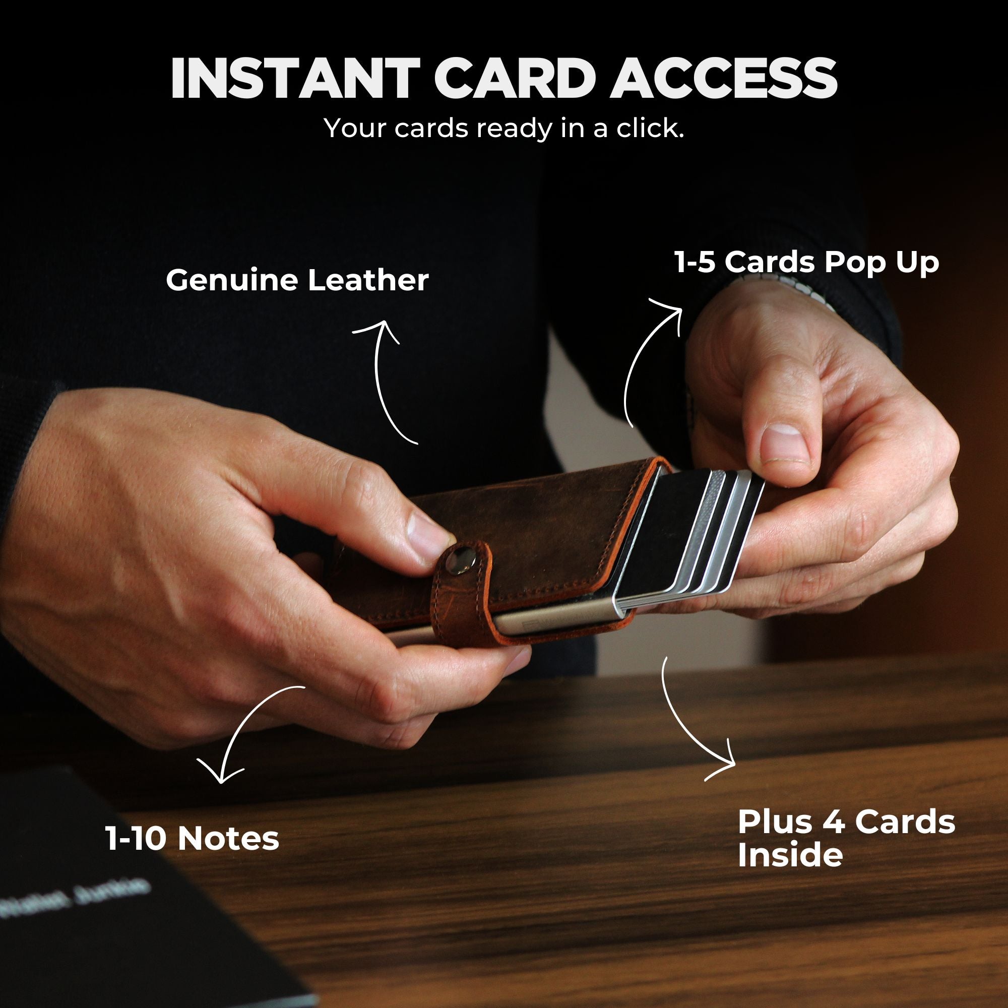 Pop Up Wallet Genuine Leather