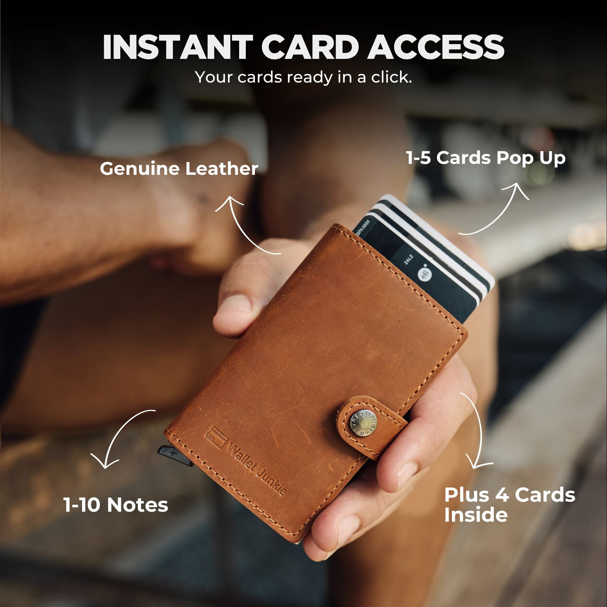 Pop Up Wallet Genuine Leather