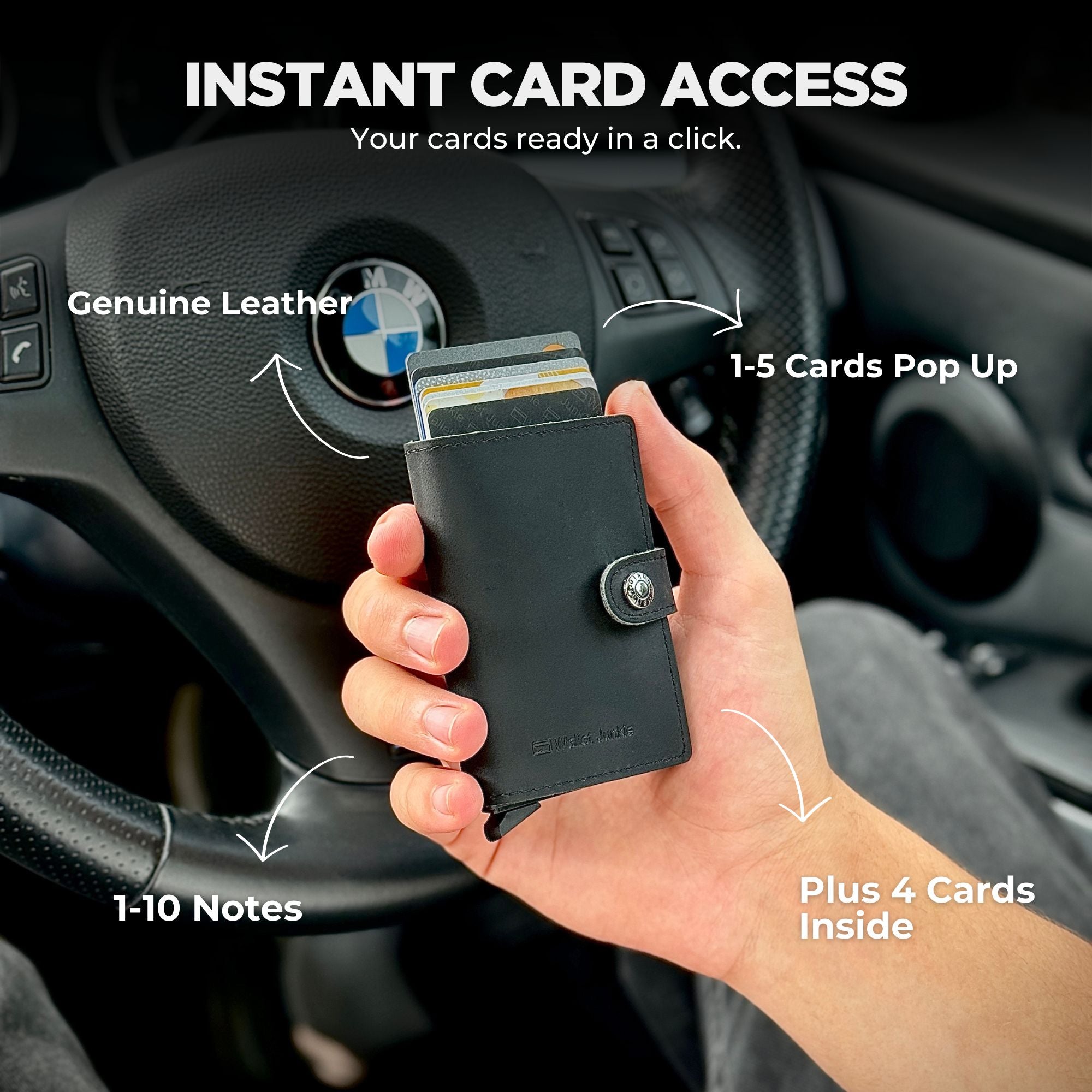 Pop Up Wallet Genuine Leather