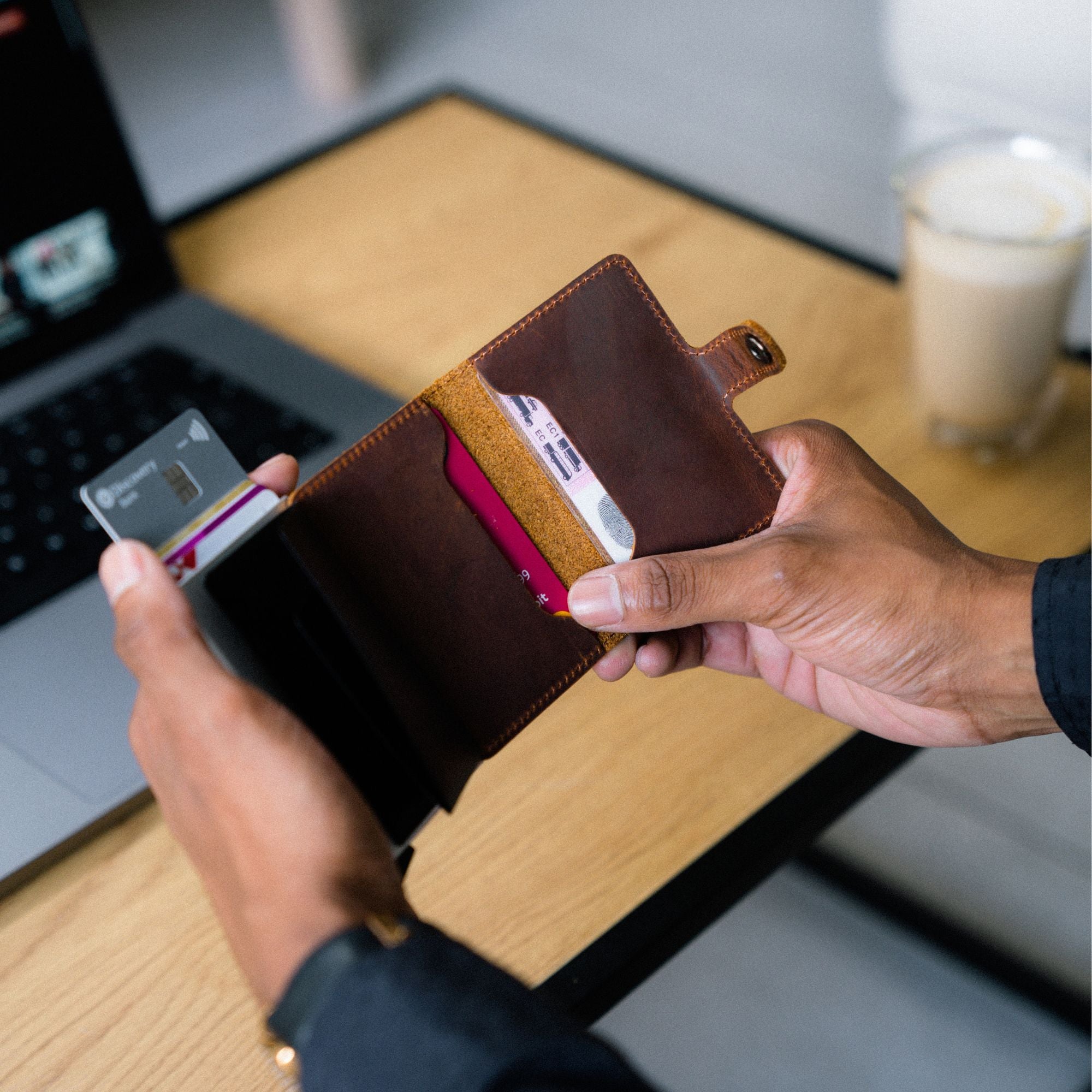 Pop Up Wallet Genuine Leather