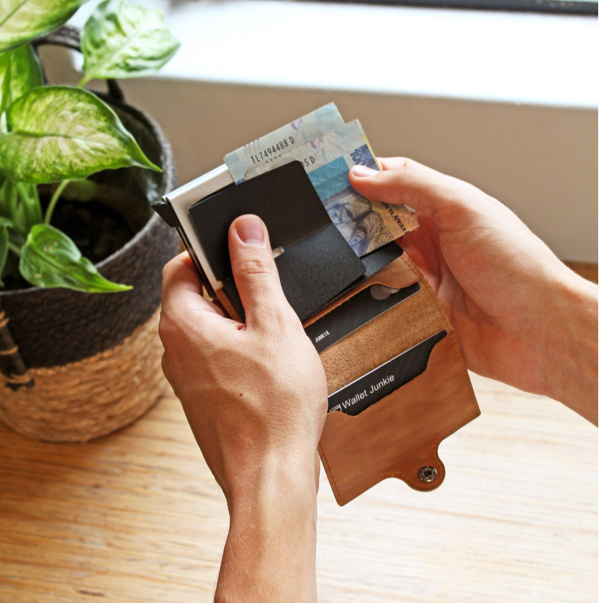 Pop Up Wallet Genuine Leather