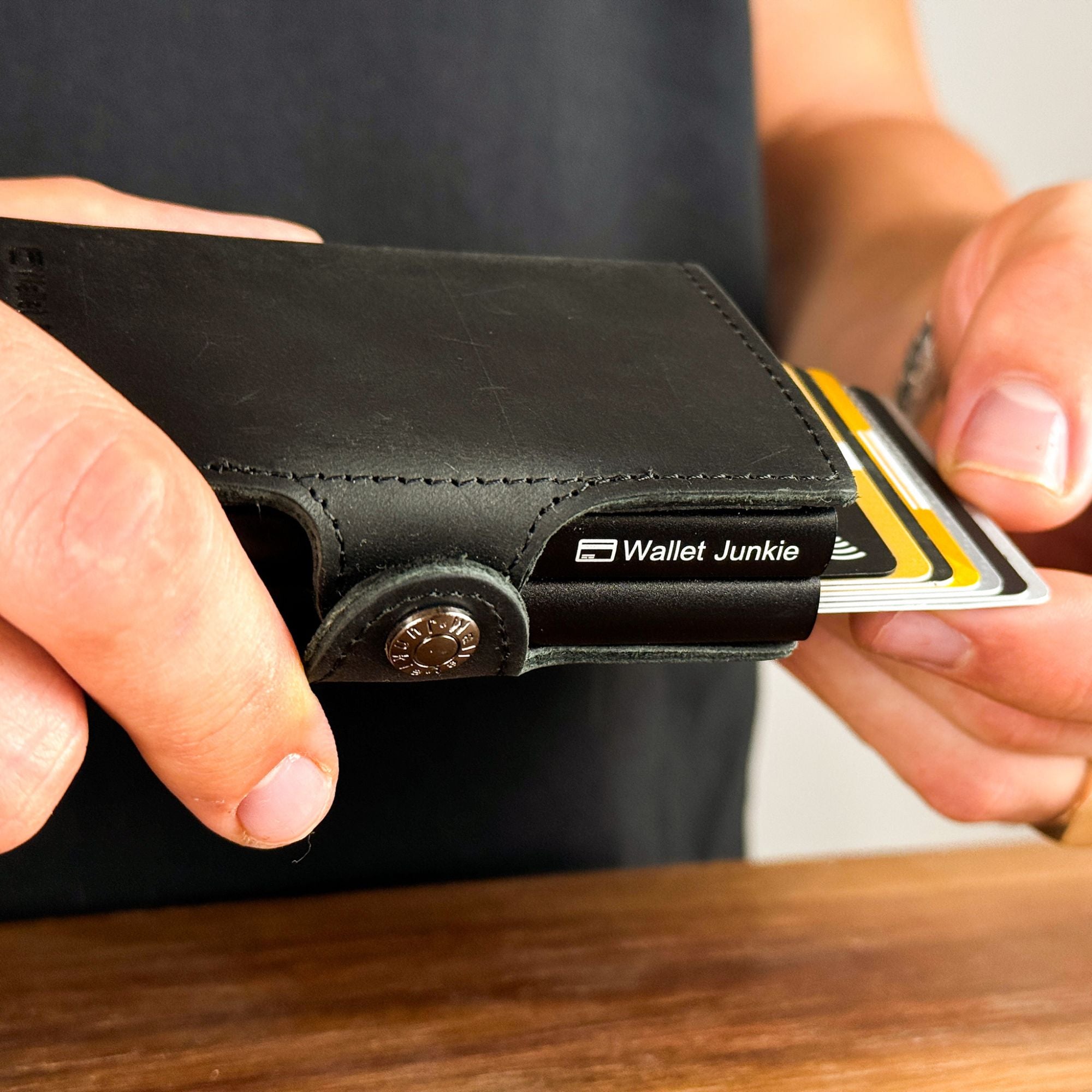 Double Pop Up Wallet Genuine Leather