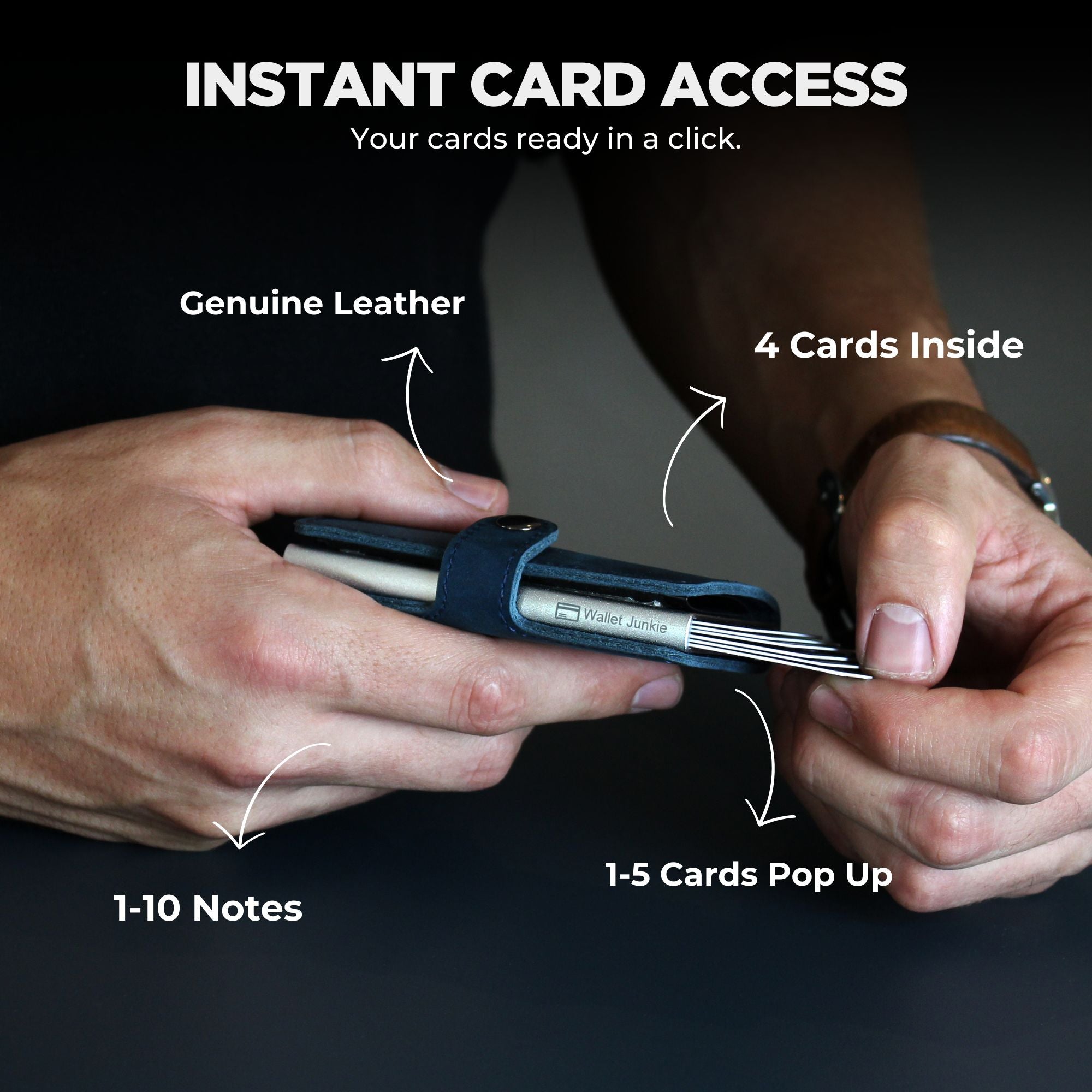 Pop Up Wallet Genuine Leather