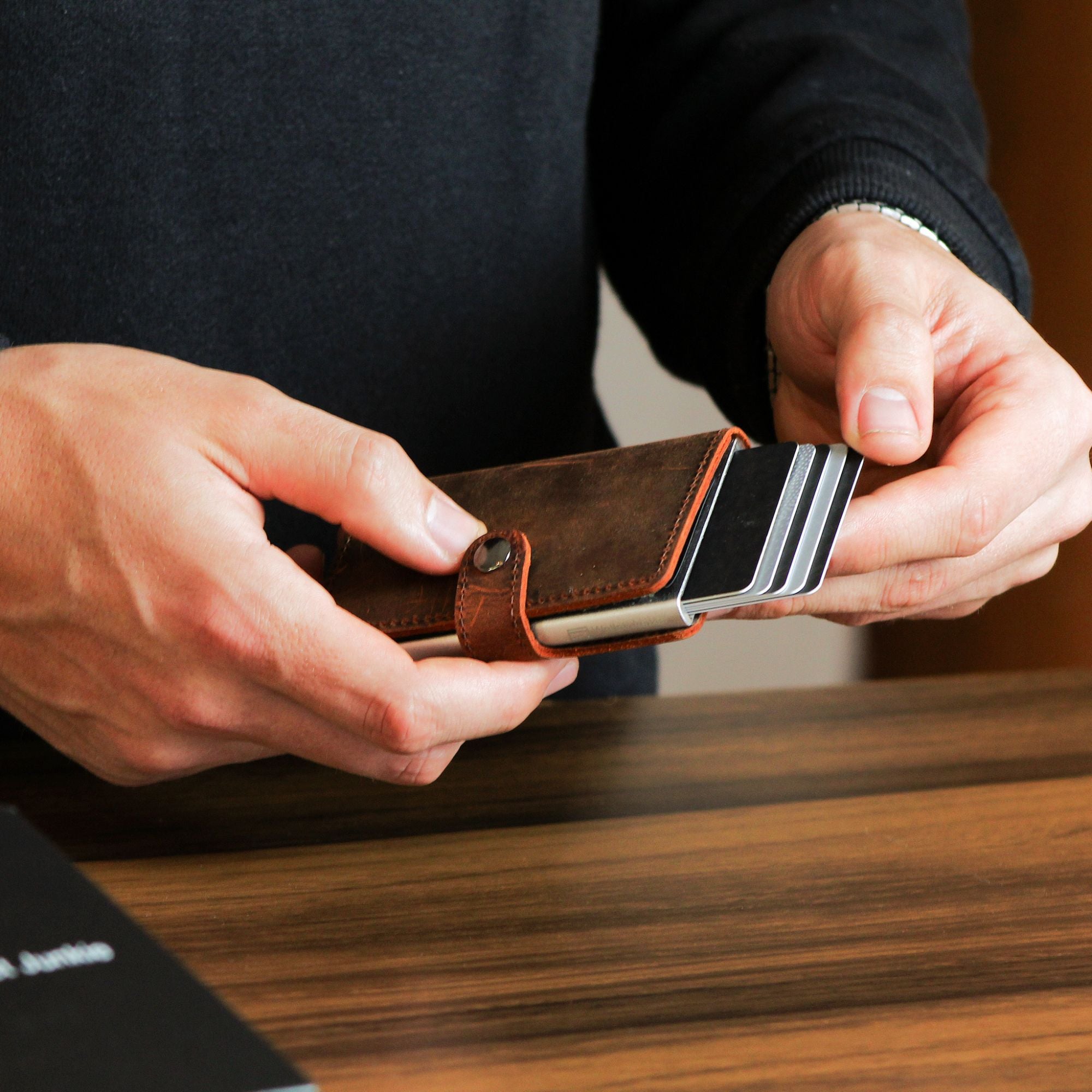 Pop Up Wallet Genuine Leather